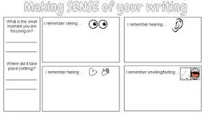A Graphic Organizer To Help Your Students Add Sensory Details To Their Narratives Small Moment Writing Sensory Details Classroom Fun