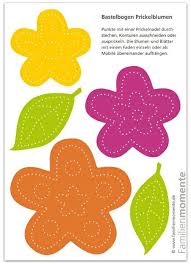 Deko Mobile Blumen Bastelbogen Zum Prickeln Orange Lila Gelb Blumen Basteln Mit Kindern Blumen Basteln Und Bastelbogen