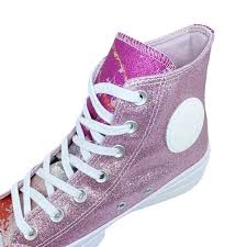 Tenis Converse All Star Chuck Taylor Hi Lift Glitter Rosa Os Melhores Precos Clique E Confira
