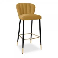 mustard velvet upholstered tribeca bar