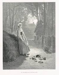 La Laitiere Et Le Pot Au Lait Fable De Jean De La Fontaine Illustree Par Gustave Dore Mas Estampes Anciennes Mas Antique Prints Malen