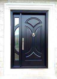 Wood can be left natural, stained or protected by aluminum exteriors. This Beautiful Amberwood Custom Side Door Entry With 1 Sidelight Is Finished With A Rich Bro Wooden Front Door Design Modern Exterior Doors Wooden Door Design