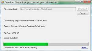 Hi , i m downloading files and putting those files inside folders and saving in a folder inside my solution. Downloading Files In Net With All Information Progressbar Download Speed Supports Cancel And Resume Codeproject