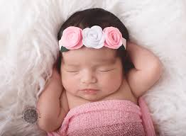 Donna- Pink and White felt flower headband