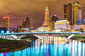 Skyline View Of Downtown Columbus Ohio At Dusk Photograph By Gregory Ballos