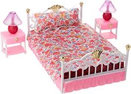 Vintage barbie doll bedroom bed set nightstand lamp dresser blue 1998. Amazon Com Barbie Bed
