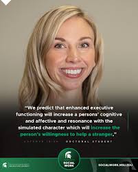 How does the brain process empathy? MSU doctoral researcher Kathryn Irish  is investigating the neural pathways that shape our ability to connect with  others. Through cutting-edge research using transcranial magnetic  stimulation (TMS),
