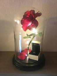 Enchanted Rose Beauty And The Beast Rose Anniversary Birthday Wedding Light Up Rose Led Lights Black Base 11 Flower Lamp Enchanted Rose Wedding Lights