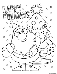 Puppy, dog, wolf, kitten, unicorn, coloring pages for kids, my little pony. Happy Holidays Santa Claus Coloring Pages Printable