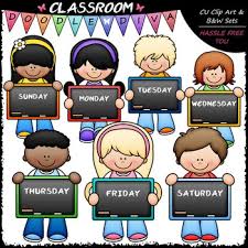 As a pdf or a png image file with a transparent. Days Of The Week Clipart Worksheets Teaching Resources Tpt