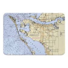 Details About Breakwater Bay Holte Bradenton Fl Nautical Chart Memory Foam Bath Rug