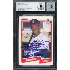 Listed as born on november 10th should be the 12th. Sammy Sosa Autographed Autographed Cards Trading Cards Signed Sammy Sosa Inscripted Autographed Cards Trading Cards