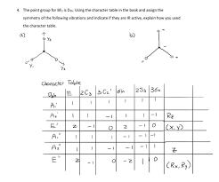 Solved 4 The Point Group For Bf3 Is D3h Using The Chara Chegg Com