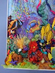 Coral Reef 3d Fiber Art Coral Reef Art Coral Reef Etsy In 2020 Coral Reef Art Fiber Art Quilts Coral Art