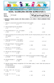 Maybe you would like to learn more about one of these? Pdf Soal Uas Matematika Kelas 6 Sd Semester 1 Ganjil Dan Kunci Jawaban Www Bimbelbrilian Com Pdf Prayoga Pangestu Academia Edu