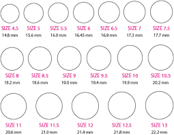 Bling Jewelry Ring Sizes Chart Printable Ring Size Chart Ring Size
