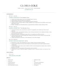 clerical associate resume examples and