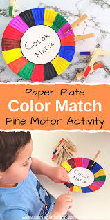 Paper Plate Color Match Activity Preschool Fine Motor Activities Preschool Color Activities Color Activities For Toddlers