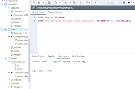 How Can I Import My Csv File In To Postgres Stack Overflow
