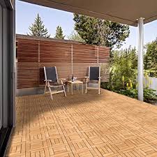 When you're designing an outdoor space, there are many different outdoor flooring materials available. Buy Yaheetech 27pcs Natural Wood Deck Tiles Interlocking Patio Deck Tiles Solid Wood And Plastic Indoor Outdoor 12 X 12in Online In Turkey B07vgrqjhc