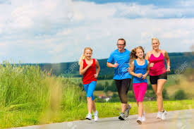Find images of outdoor sports. Family Mother Father And Four Children Doing Jogging Or Stock Photo Picture And Royalty Free Image Image 21969719