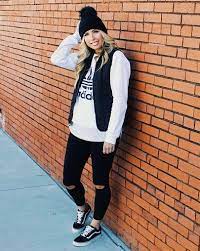 Fall Fashion Leggings Outfit Vans Outfit Adidas Originals Beanie Outfit Outfits With Leggings Beanie Outfit Casual Winter Outfits