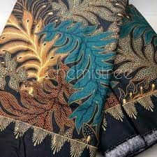 Jual Kain Batik Katun Super Poplin Stretch Motif Daun Hitam Chemistree Ralali Com