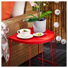 A glass coffee table makes for an elegant, subtle addition to the room, while a coffee table with storage is perfect for creating space for a striking centerpiece. Tranaro Stool Side Table In Outdoor Red 56x41x43 Cm Ikea In 2021 Ikea Side Table Outdoor Side Table Ikea Lack Coffee Table