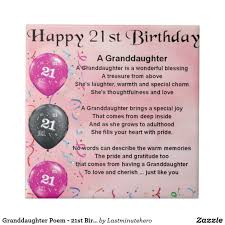 21st Birthday Greetings For Granddaughter Granddaughter Poem 21st Birthday Tile Zazzle Com In 2020 Birthday Quotes For Daughter Birthday Wishes For Daughter 18th Birthday Gifts For Girls