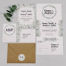 Eucalyptus Rustic Botanical Foliage Wedding Stationery Template Modern Botanical Wedding Stationery Eucalyptus Wedding Invitation Rustic Wedding Stationery