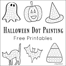 Kindergarten halloween coloring pages 28. Halloween Dot Painting Free Printables The Resourceful Mama