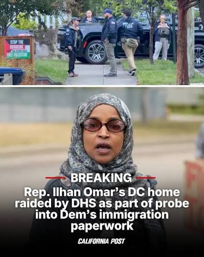 BREAKING: Minnesota Rep. Ilhan Omar's home was raided early Monday morning by the Department of Homeland Security as part of an ongoing criminal fraud investigation into the Somali-born congresswoman's immigration paperwork. Read