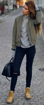 Style Tips On How To Wear A Bomber Jacket Bomber Jacket Outfits Just The Design Bomber Jacket Fashion Fashion Olive Bomber Jacket