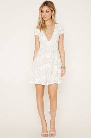Forever 21 Lace Babydoll Dress In Ivory Nude White Lyst