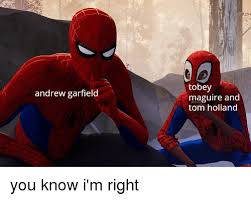 Where maguire and kirsten dunst didn't have a lot of chemistry, garfield and stone were oozing with it. Tobey Maguire And Tom Holland Andrew Garfield Tobey Maguire Meme On Me Me