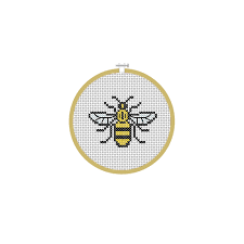 Also use our online tools and caption/border maker to chart your own text and words. Free Manchester Bee Charity Cross Stitch Pattern