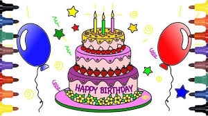 With a semicircle, added near to the plate edge, outline its thickness. 32 Awesome Image Of Birthday Cake Drawing Entitlementtrap Com Birthday Coloring Pages Cake Drawing Coloring For Kids