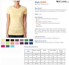 Next Level Shirt Color Chart Rldm