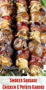 Johnsonville apple chicken sausage and rice stuffed peppersjohnsonville sausage. Smoked Sausage Chicken And Potato Kabobs Miss In The Kitchen