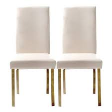 Dunelm Hunston Minimalistic Plain Cream Faux Leather Pair Of 2 Dining Chairs Cream Leather Dining Chairs Leather Dining Chairs Dining Chairs