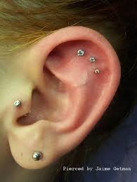 triple helix flat piercing by jaime getman at pleasurable piercings in hawthorne nj cool piercings cute ear piercings flat piercing