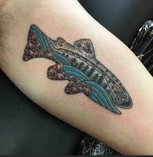 Flyfishing tattoo inspired from Nate Karnes. Done by Chris Carleton Austin  Tx. : r/flyfishing