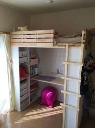 子供にロフトベッドを作ってみました カラーボックスも利用しているので収納力もばっちりです カラーボックス ベッド 作り方 ロフトベッド diy ロフトベッド