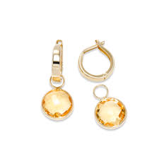 Hoop Earrings With Detachable Citrine Dangles 14k Yellow Gold Gemstone Jewelry Stores Long Island Fortunoff Jewelry Fortunoff Fine Jewelry