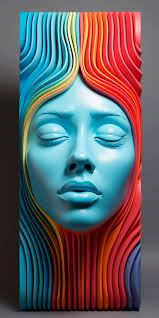 Minimalist vibrant human head sculptures with empty space