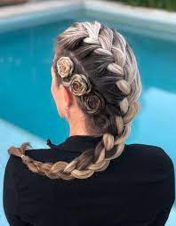 This elegant hairstyle is perfect for a night out, a romantic date, a special occasion or an evening event. Hottest French Rose Braid Hairstyles For Girls Voguetypes Braided Rose Hairstyle Hair Styles Shaved Side Hairstyles