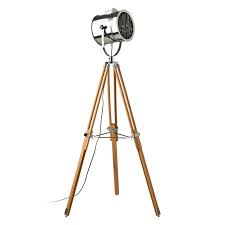 Tripod floor lamp surged in popularity again this year. Tribeca Tripod Floor Lamp Uk Plug Natural Wood Stainless Steel Shade Estoreuk For All Your Home Lifestyle Needs Lighting Home Garden Furniture Kitchenware Storage