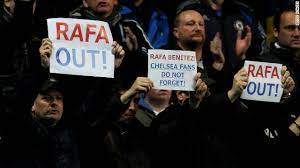 Benitez made a comment about chelsea fans and their support that was made into a not a fan: Benitez Booed As Chelsea Fans Protest Cnn