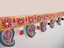 Large Paisley Bunting Orange Toran Unique Pompom Door Etsy In 2021 Bohemian Home Toran Paisley