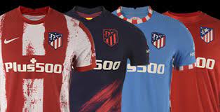 Atletico madrid 2021/22 kids away soccer jersey. Atletico Madrid 21 22 Heim Auswarts Dritte Vierte Trikots Enthullt Nur Fussball